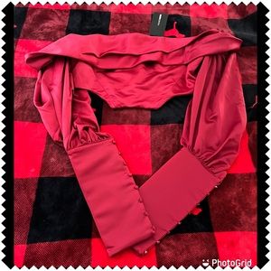 Red off shoulder top